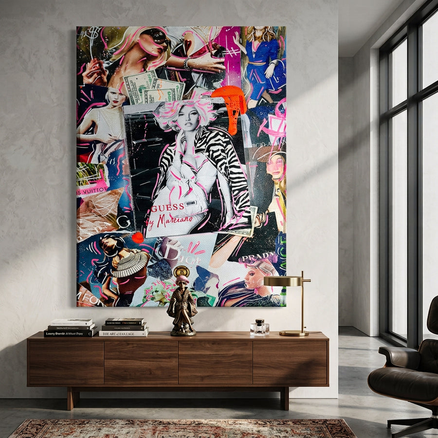 Leinwandbild Runway Riches an der Wand eines modernen Wohnraums