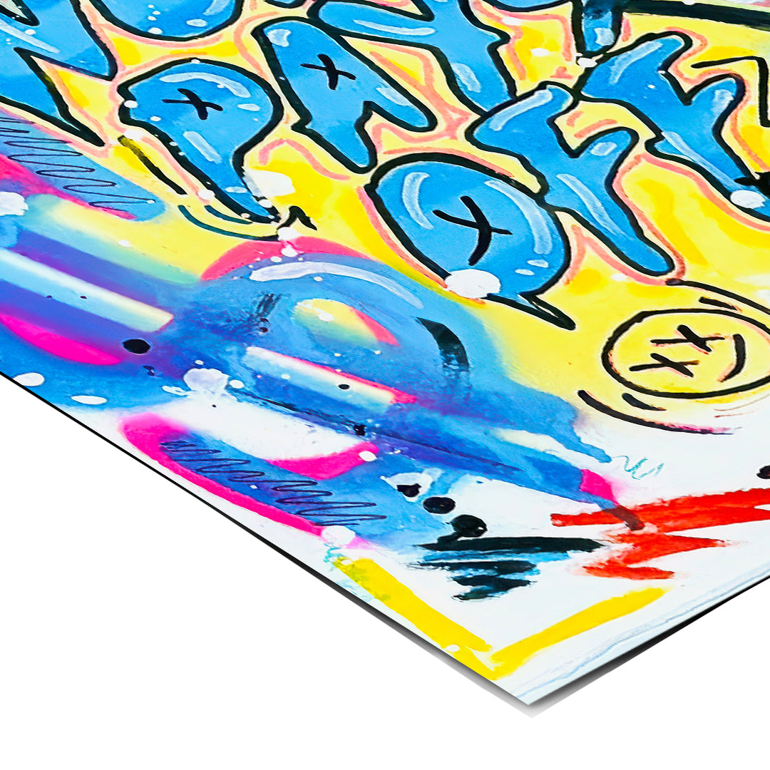 Eckdetail des Posters Hard Work Pays Off Graffiti