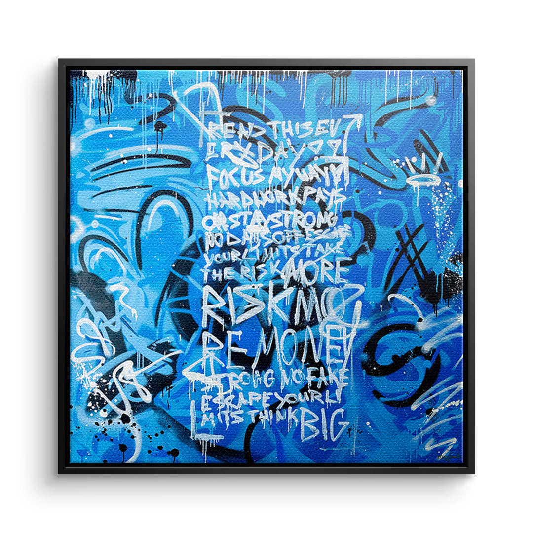 DOTCOMCANVAS Leinwandbild More Risk More Money im schwarzen Premium-Rahmen