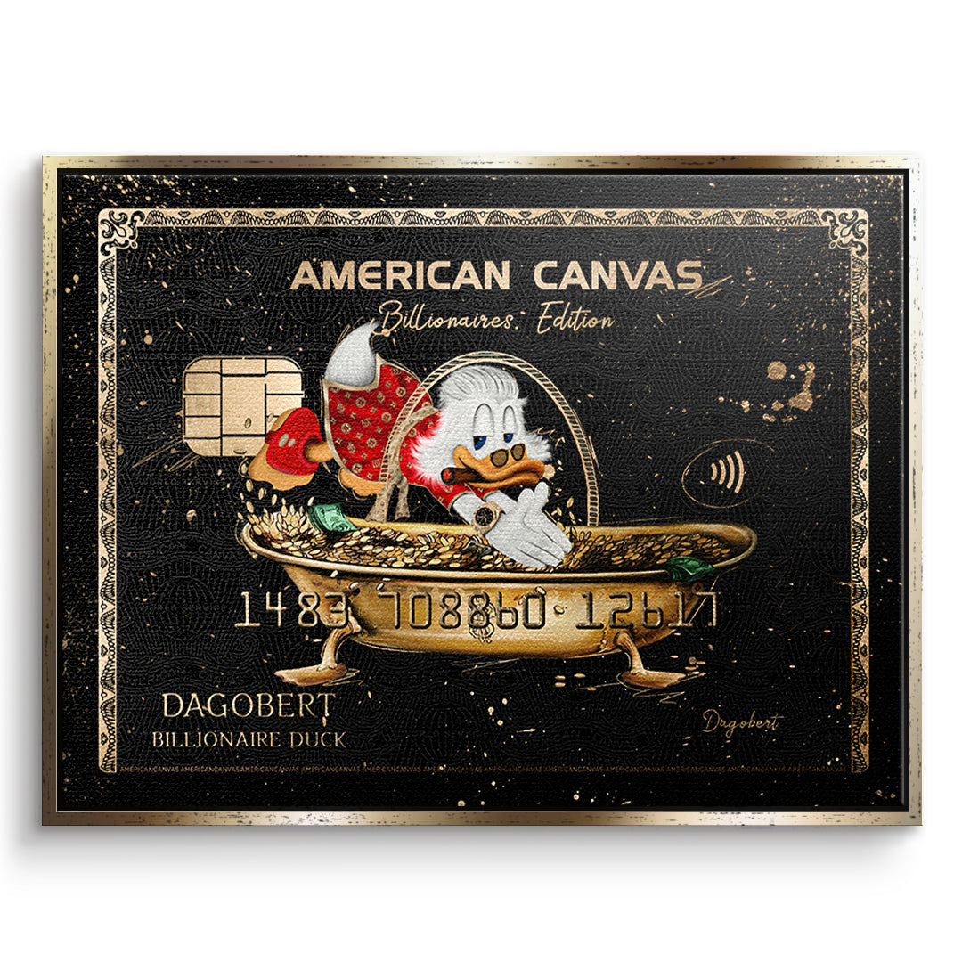 DOTCOMCANVAS Leinwandbild American Canvas Billionaires Edition im goldenen Premium-Rahmen