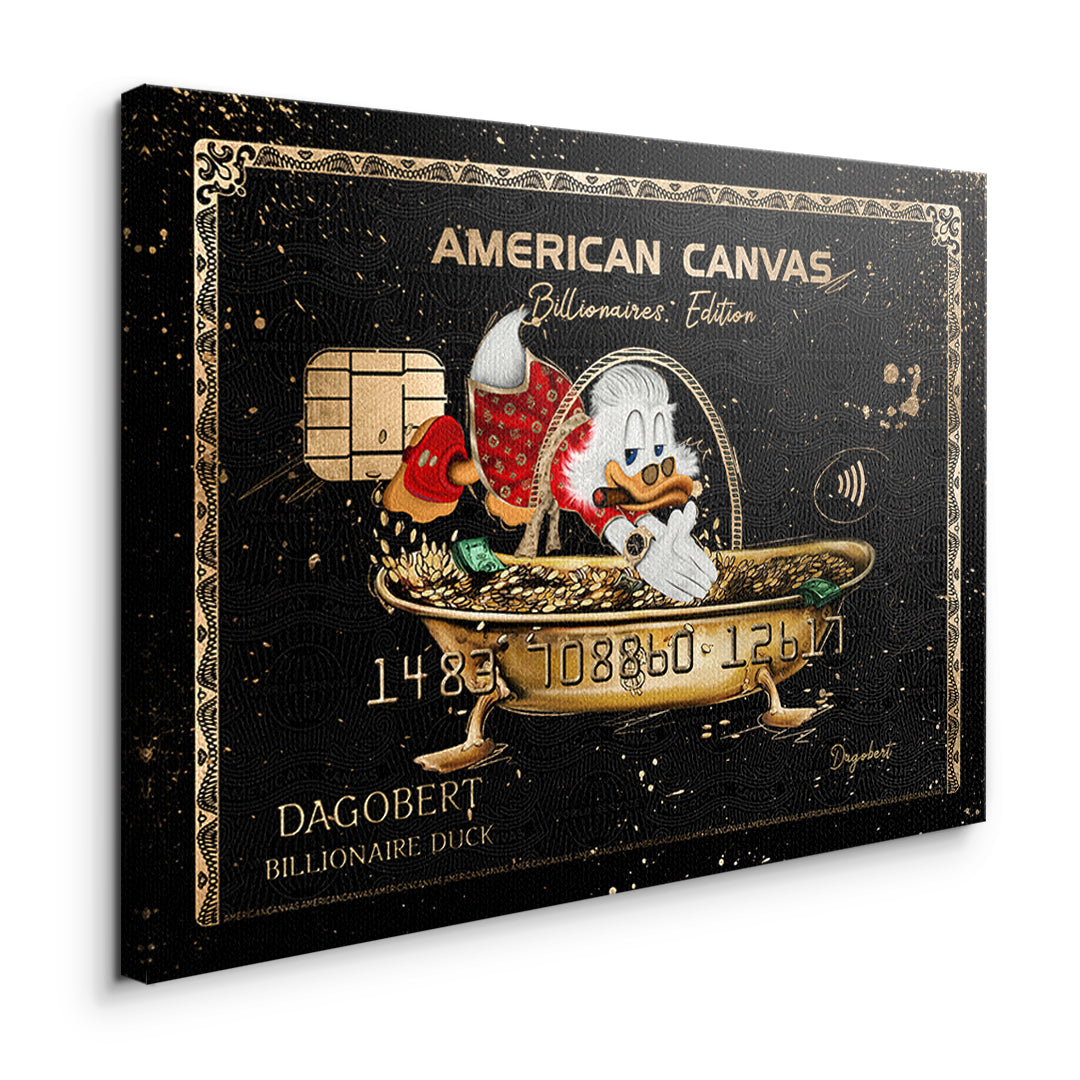 Seitenansicht des Leinwandbilds American Canvas Billionaires Edition ohne Rahmen