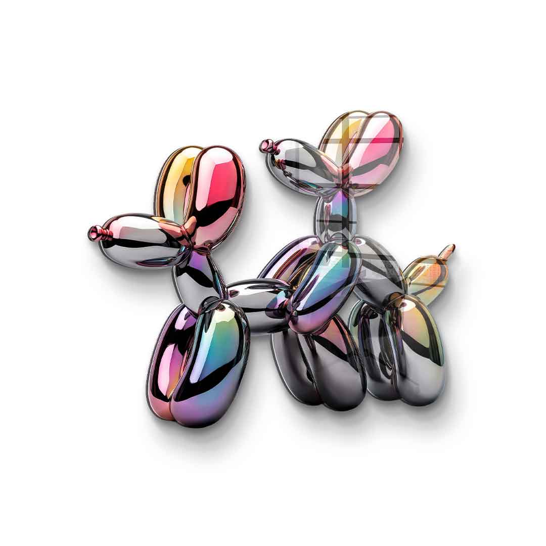DOTCOMCANVAS Wandskulptur Bubble Dog Rainbow aus Acrylglas