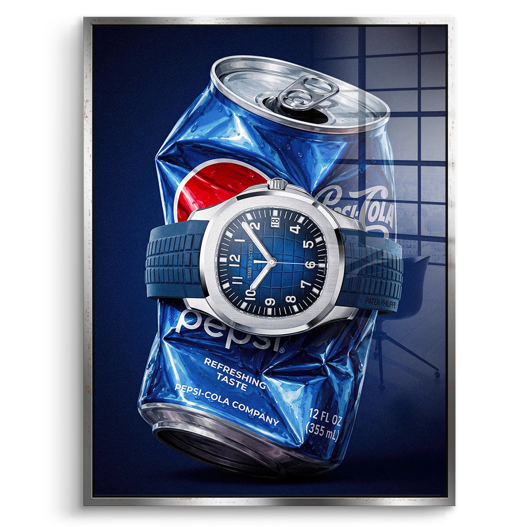 DOTCOMCANVAS Acrylglasbild Crushed Blue im silbernen Premium-Rahmen