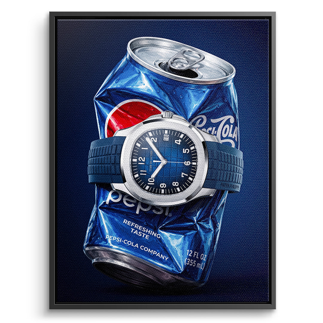 DOTCOMCANVAS Leinwandbild Crushed Blue im schwarzen Premium-Rahmen