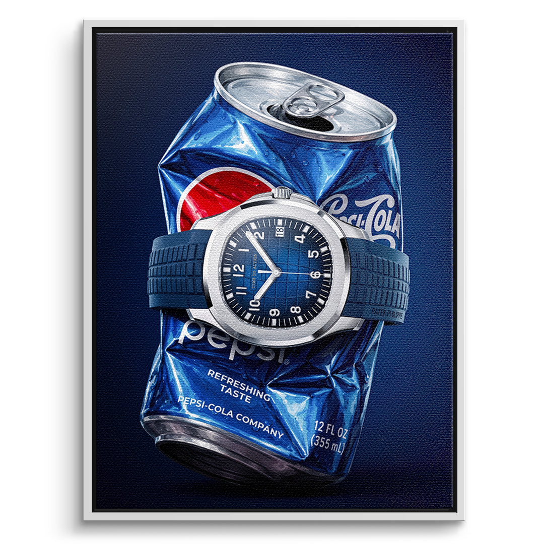DOTCOMCANVAS Leinwandbild Crushed Blue im weißen Premium-Rahmen