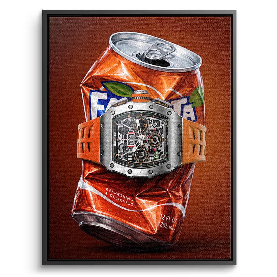 DOTCOMCANVAS Leinwandbild Crushed Orange im schwarzen Premium-Rahmen