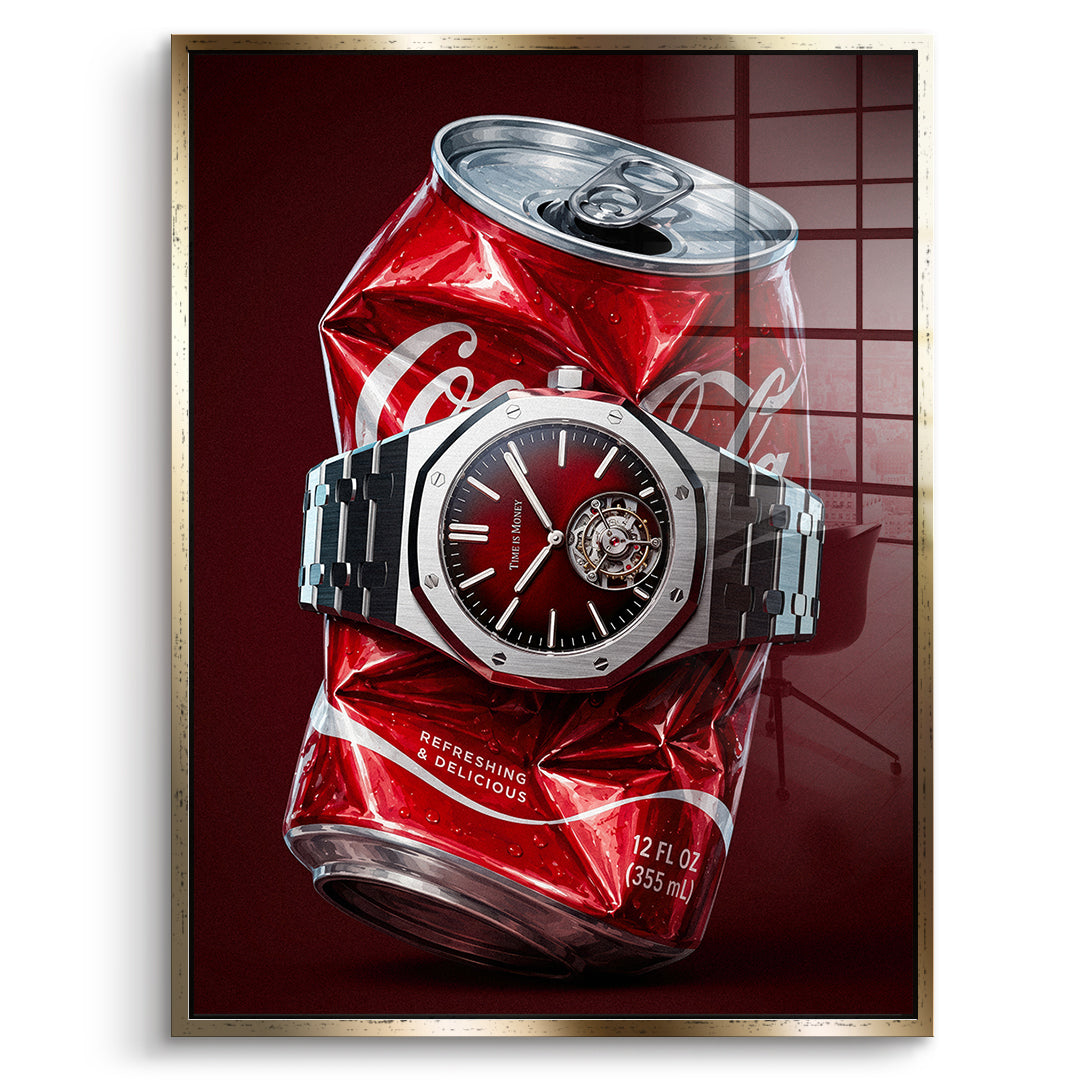 DOTCOMCANVAS Acrylglasbild Crushed Red im goldenen Premium-Rahmen