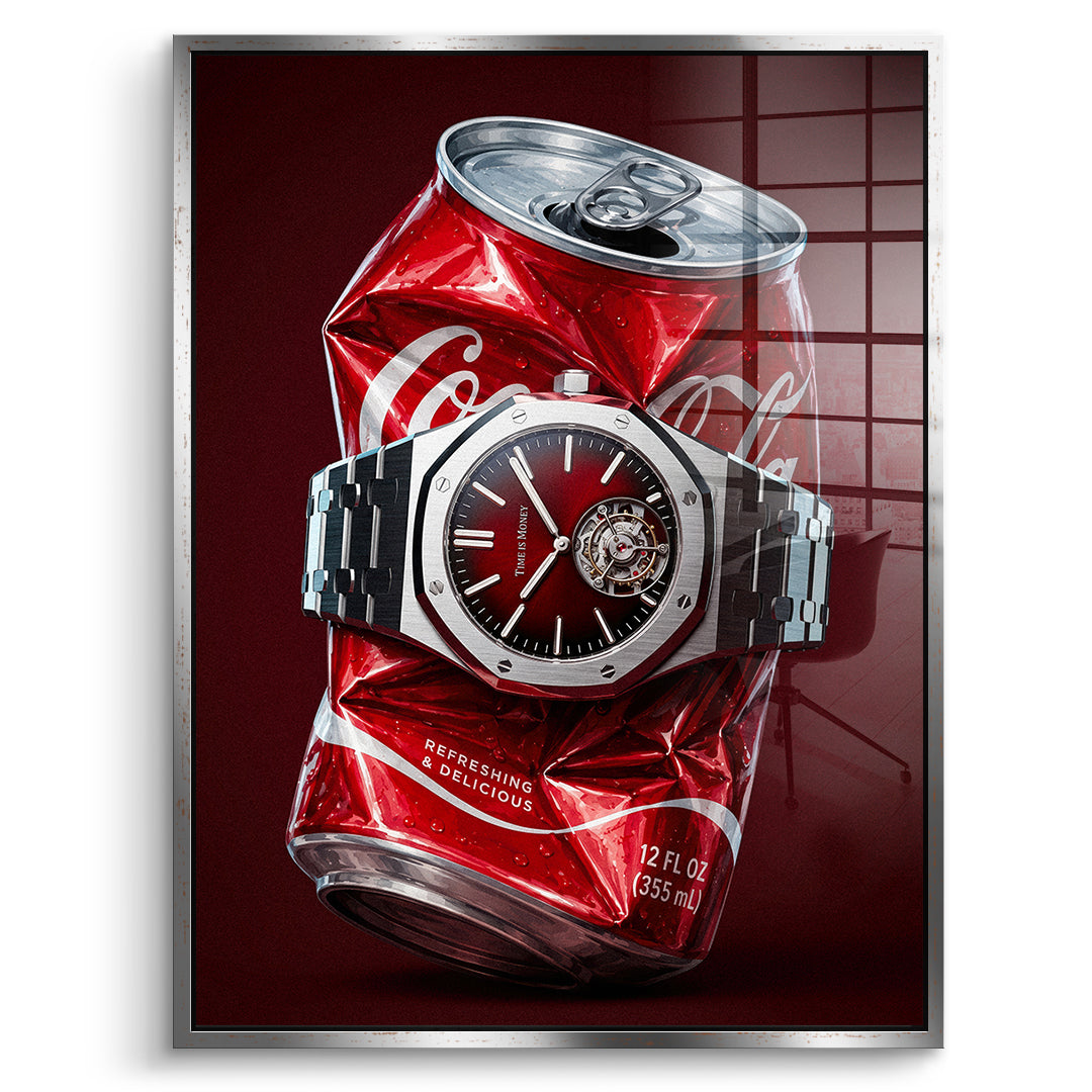 DOTCOMCANVAS Acrylglasbild Crushed Red im silbernen Premium-Rahmen