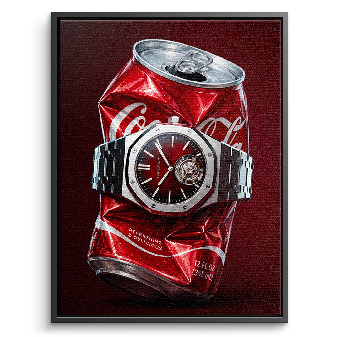 DOTCOMCANVAS Leinwandbild Crushed Red im schwarzen Premium-Rahmen