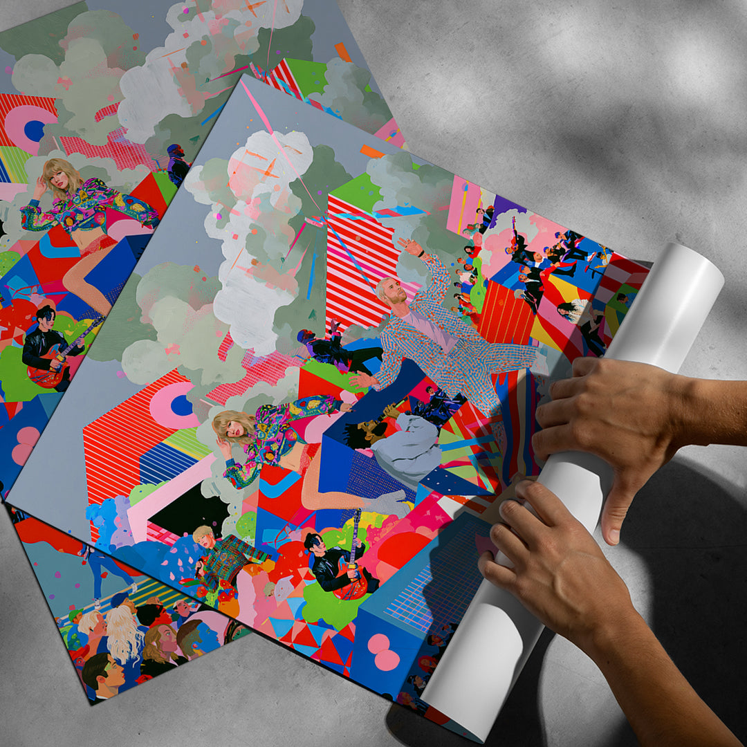 Aufgerolltes Poster Pop Stage Collage