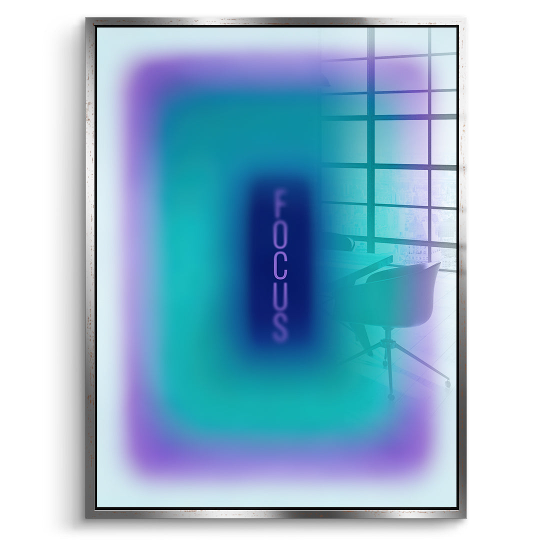 DOTCOMCANVAS Acrylglasbild Focus Aura im silbernen Premium-Rahmen