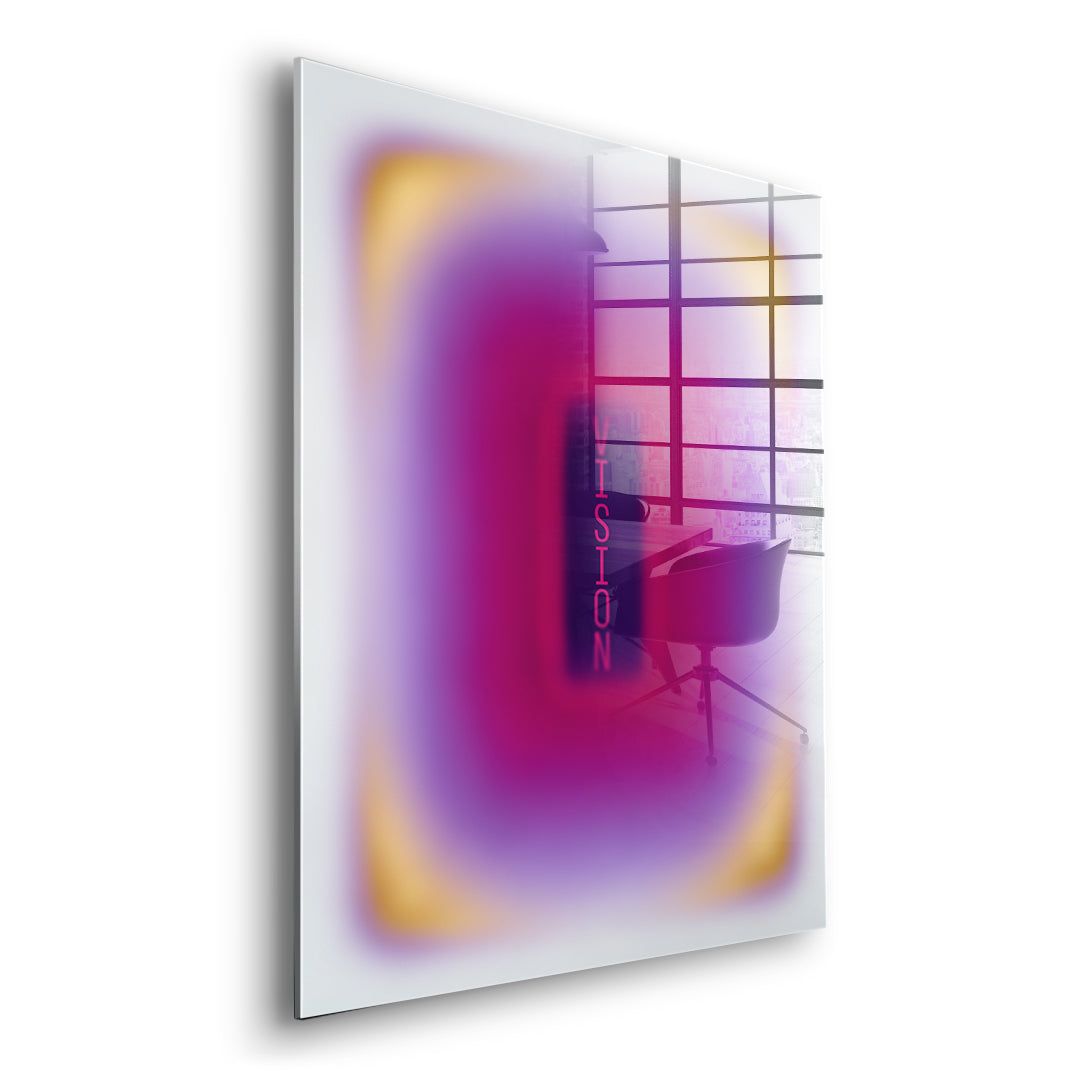 Seitenansicht des Acrylglasbilds Vision Aura ohne Rahmen