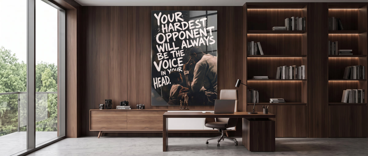 Acrylglasbild Your Hardest Opponent Website Banner