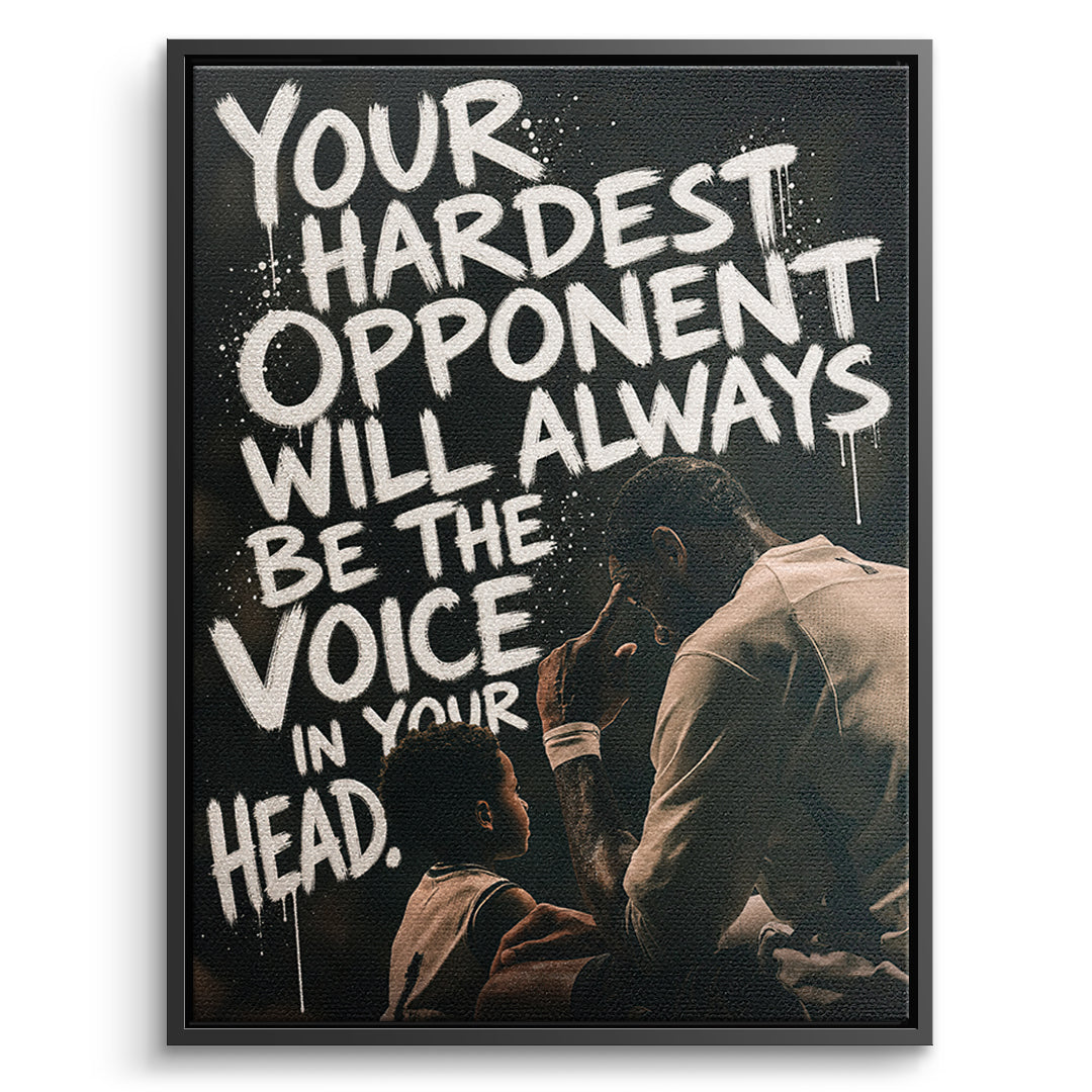 DOTCOMCANVAS Leinwandbild Your Hardest Opponent im schwarzen Premium-Rahmen