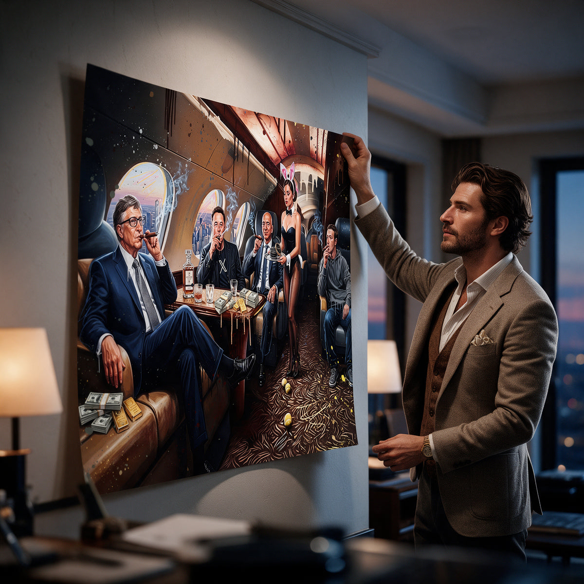 Poster Jet Friends an der Wand eines modernen Wohnraums
