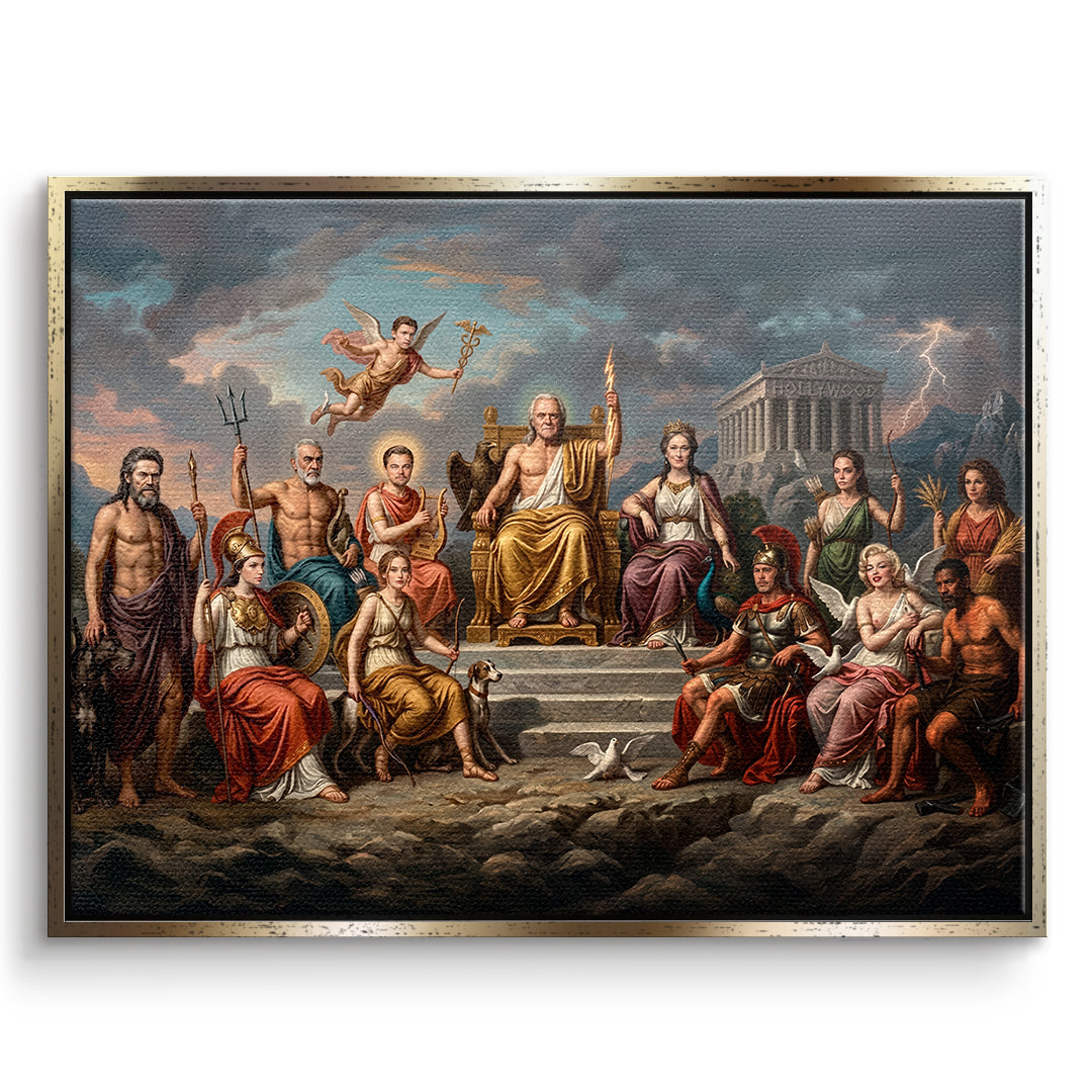 DOTCOMCANVAS Leinwandbild Hollywood in Greece im goldenen Premium-Rahmen