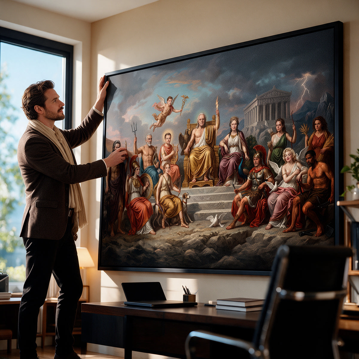 Leinwandbild Hollywood in Greece an der Wand eines modernen Wohnraums