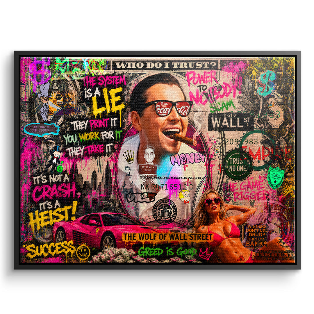DOTCOMCANVAS Leinwandbild Its A Heist im schwarzen Premium-Rahmen