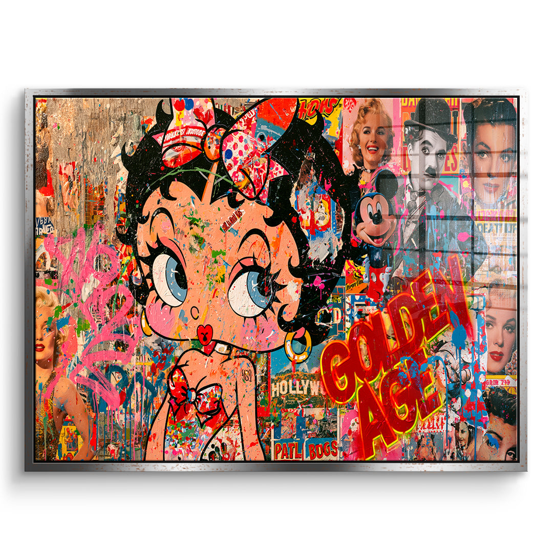 DOTCOMCANVAS Acrylglasbild Golden Age im silbernen Premium-Rahmen