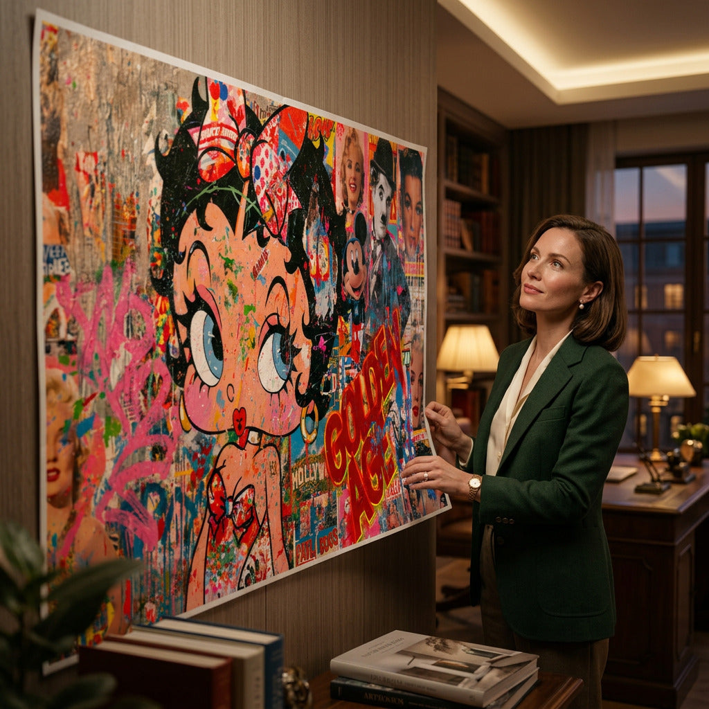 Poster Golden Age an der Wand eines modernen Wohnraums