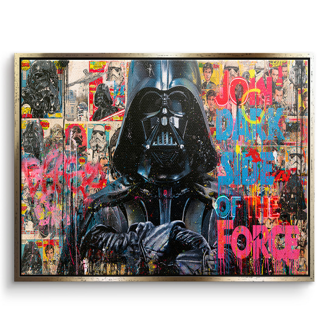 DOTCOMCANVAS Leinwandbild Dark Side Graffiti im goldenen Premium-Rahmen
