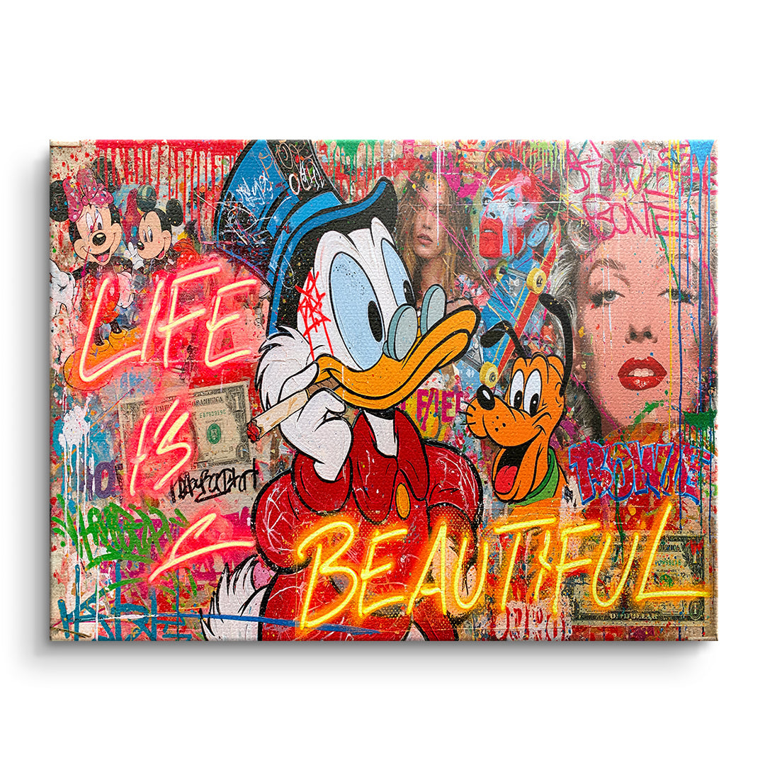 DOTCOMCANVAS Leinwandbild Life Is Beautiful Graffiti ohne Rahmen