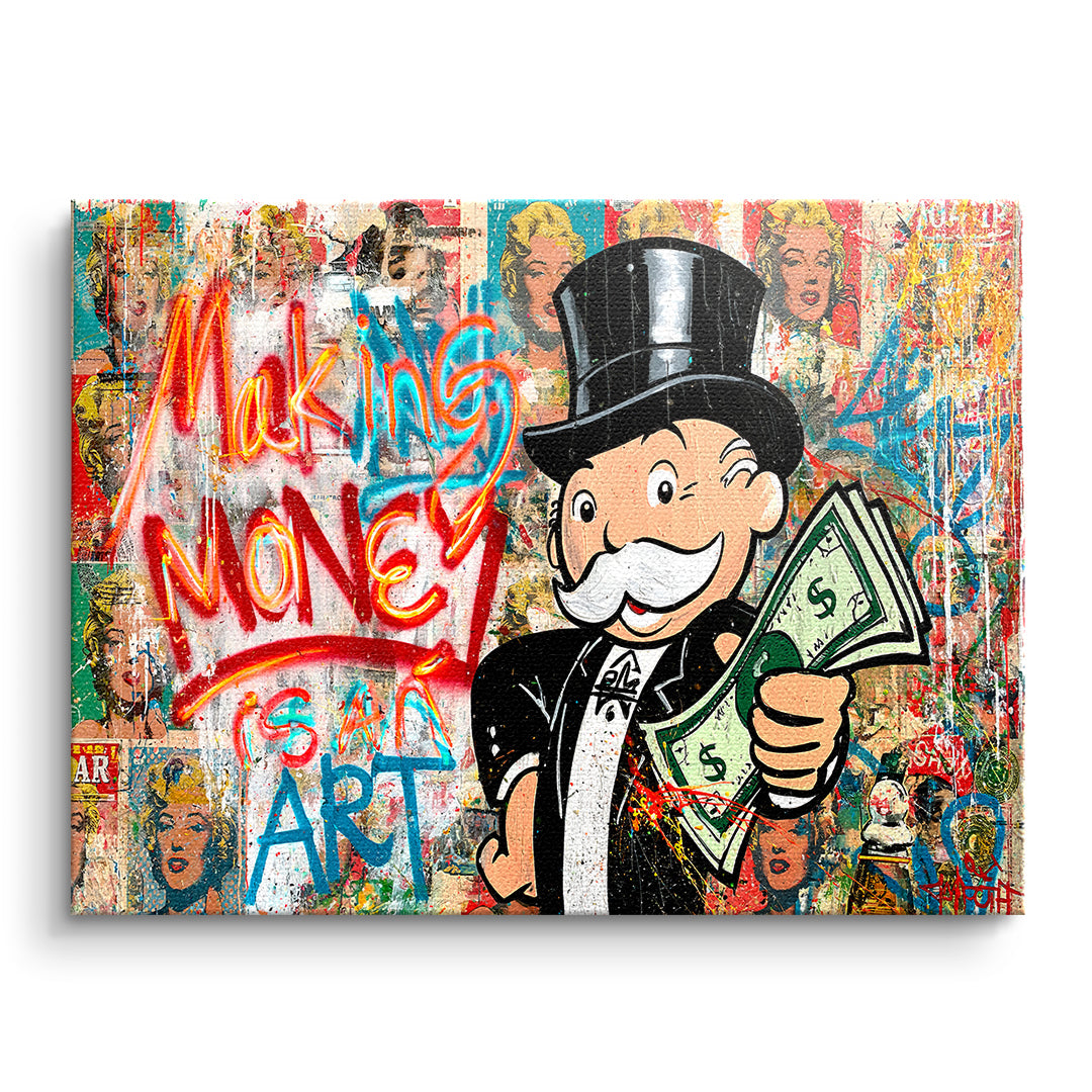 DOTCOMCANVAS Leinwandbild Making Money Is An Art Graffiti ohne Rahmen