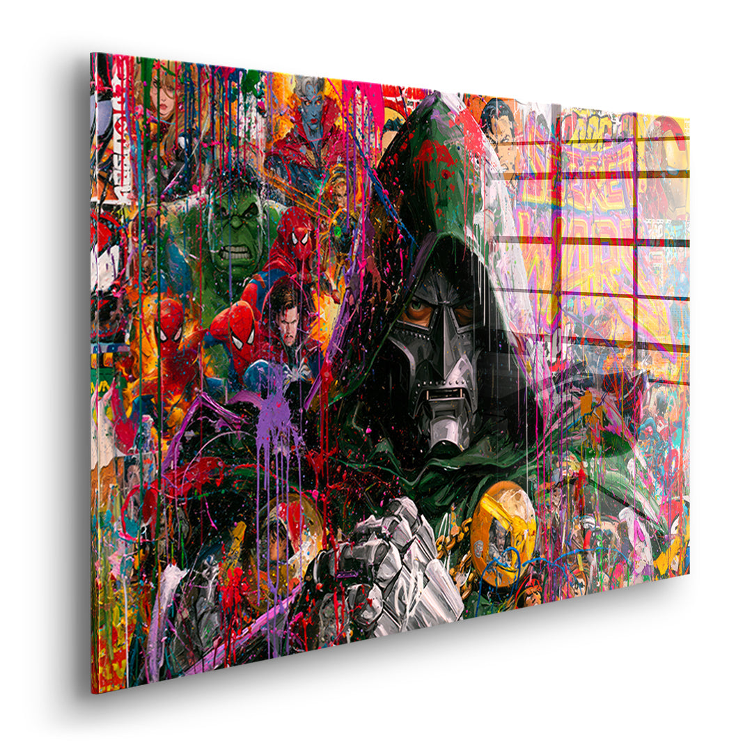 Seitenansicht des Acrylglasbilds Iron Mask ohne Rahmen