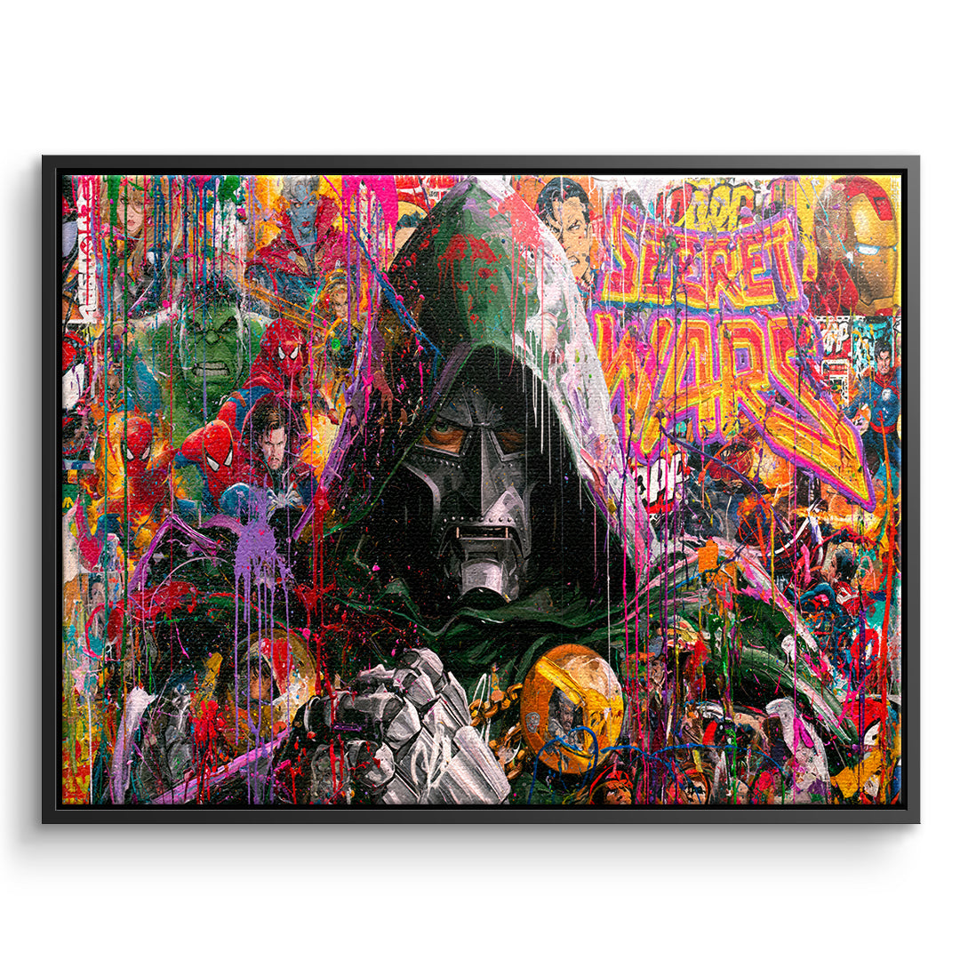 DOTCOMCANVAS Leinwandbild Iron Mask im schwarzen Premium-Rahmen