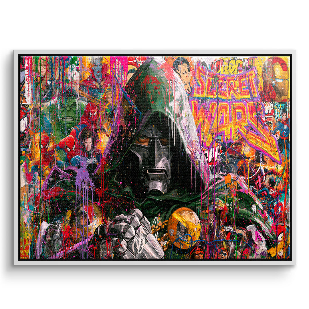 DOTCOMCANVAS Leinwandbild Iron Mask im weißen Premium-Rahmen