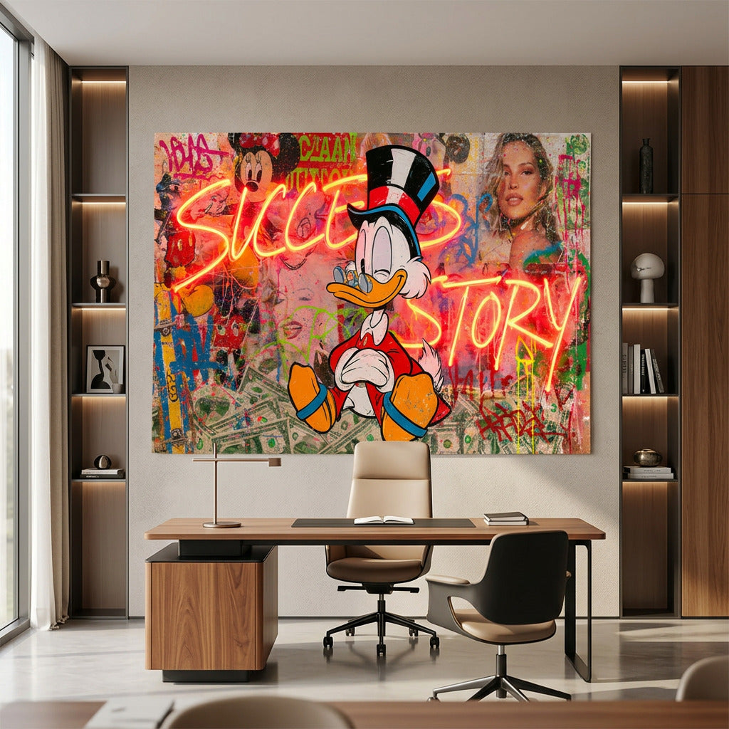 Poster Success Story an der Wand eines modernen Wohnraums