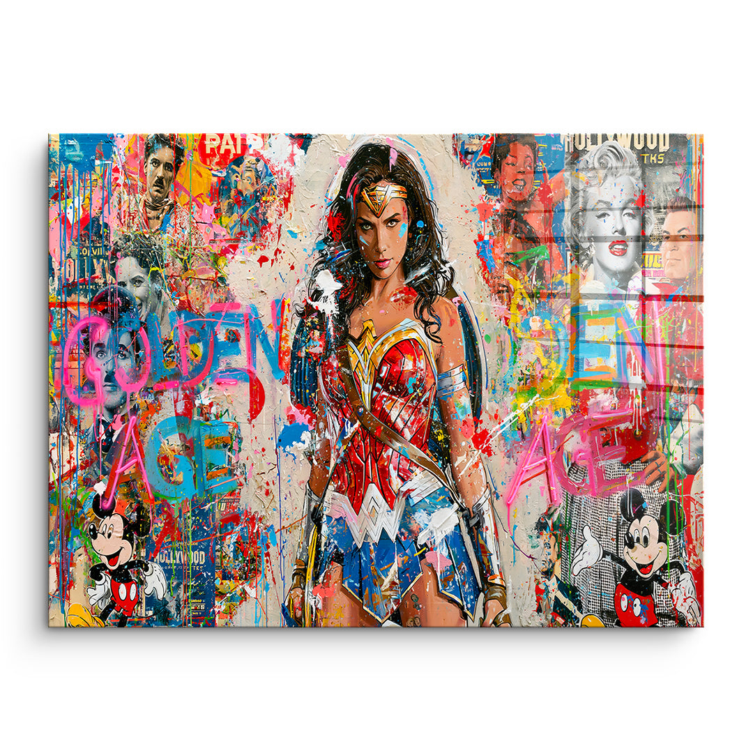 DOTCOMCANVAS Acrylglasbild Golden Age Heroine ohne Rahmen