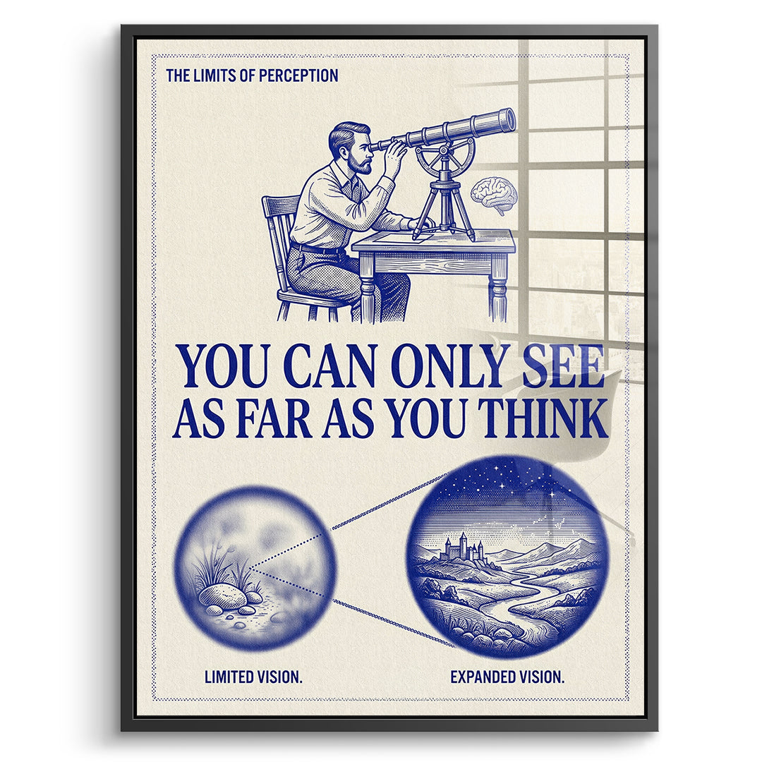 DOTCOMCANVAS Acrylglasbild See As Far As You Think im schwarzen Premium-Rahmen