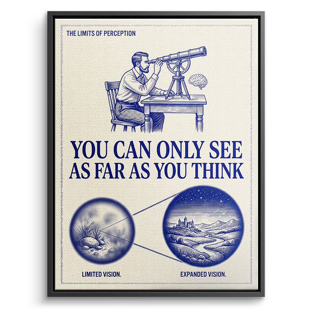 DOTCOMCANVAS Leinwandbild See As Far As You Think im schwarzen Premium-Rahmen