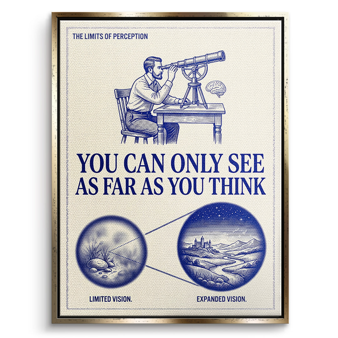 DOTCOMCANVAS Leinwandbild See As Far As You Think im goldenen Premium-Rahmen