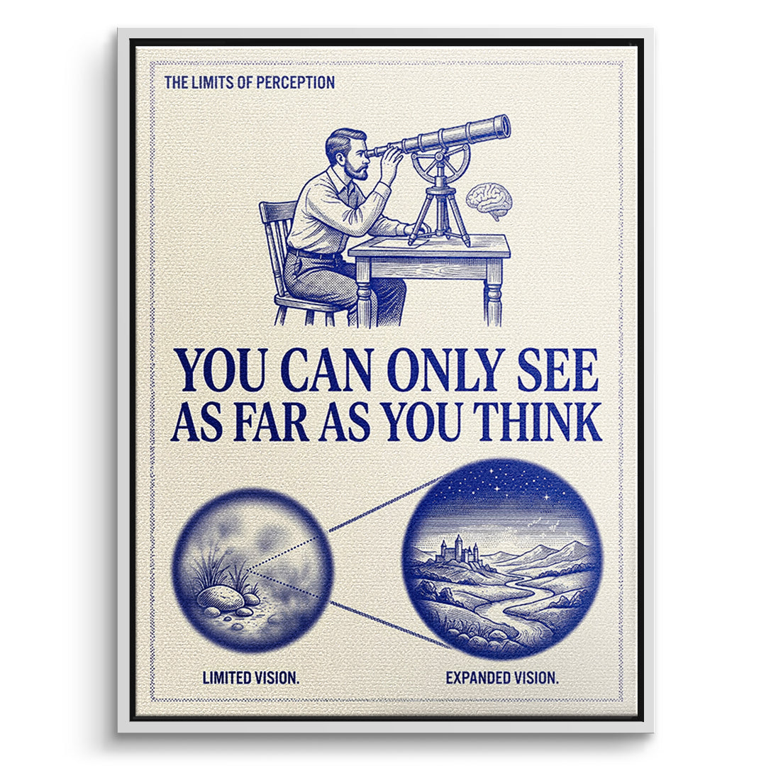 DOTCOMCANVAS Leinwandbild See As Far As You Think im weißen Premium-Rahmen