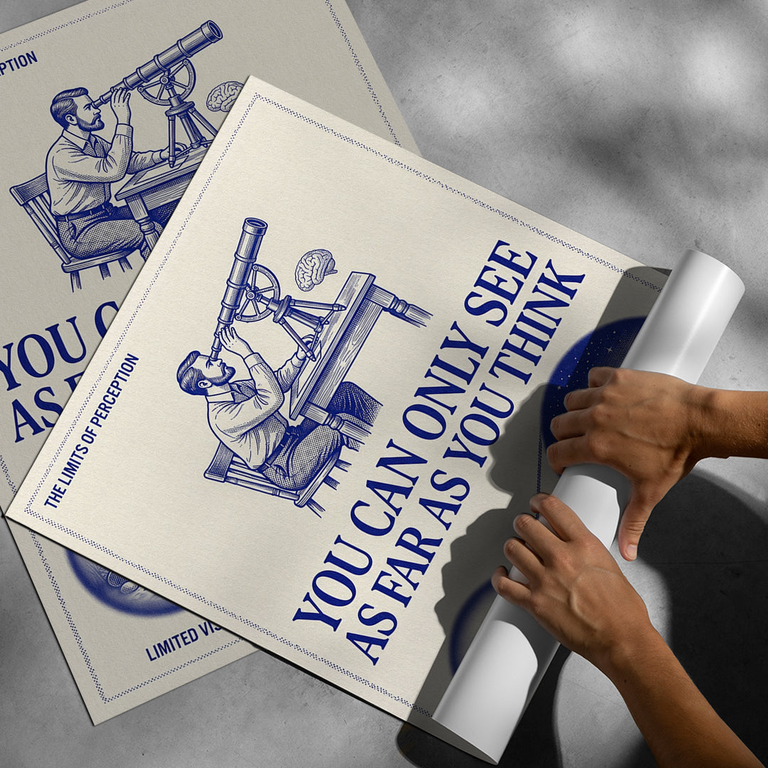 Aufgerolltes Poster See As Far As You Think