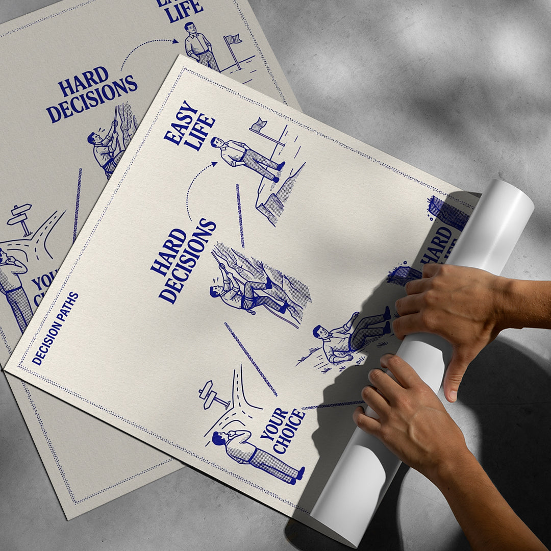 Aufgerolltes Poster Hard Choices Easy Life
