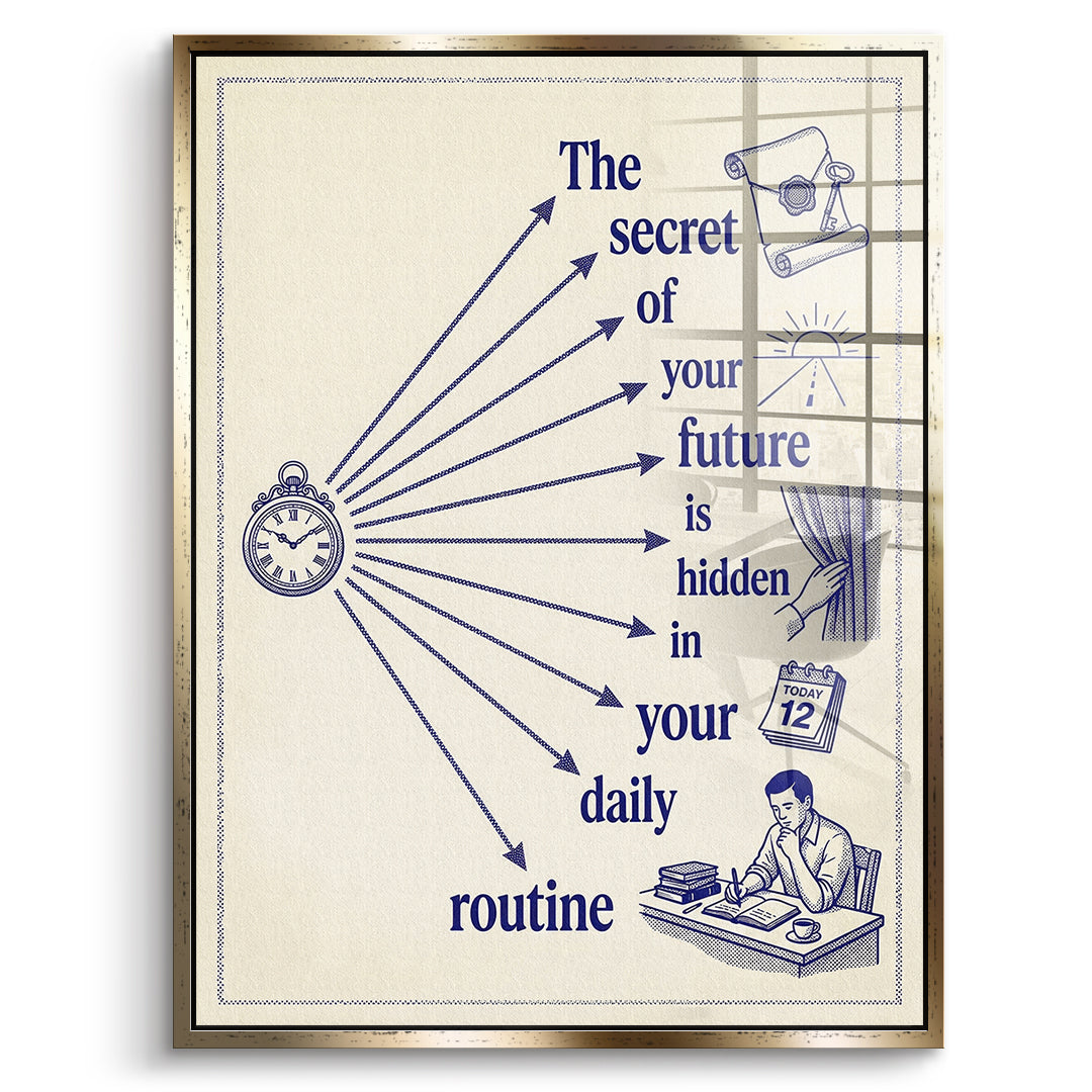DOTCOMCANVAS Acrylglasbild Hidden In Your Daily Routine im goldenen Premium-Rahmen