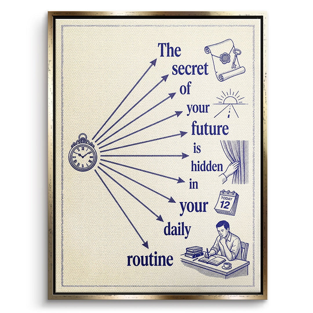DOTCOMCANVAS Leinwandbild Hidden In Your Daily Routine im goldenen Premium-Rahmen