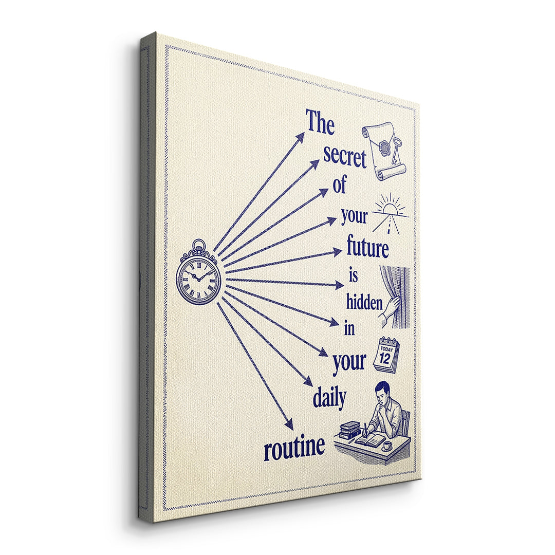 Seitenansicht des Leinwandbilds Hidden In Your Daily Routine ohne Rahmen