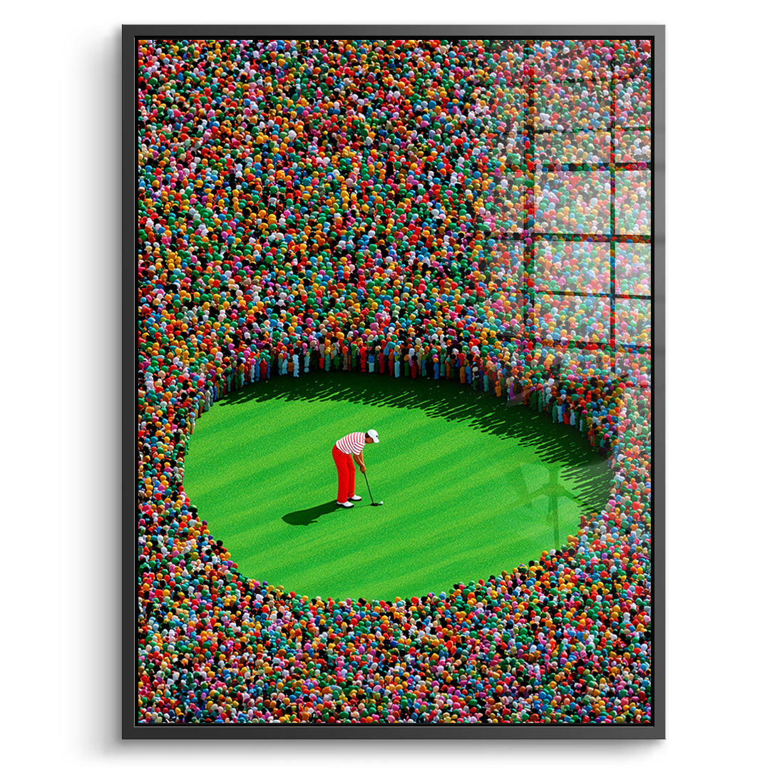 DOTCOMCANVAS Acrylglasbild The Final Putt im schwarzen Premium-Rahmen