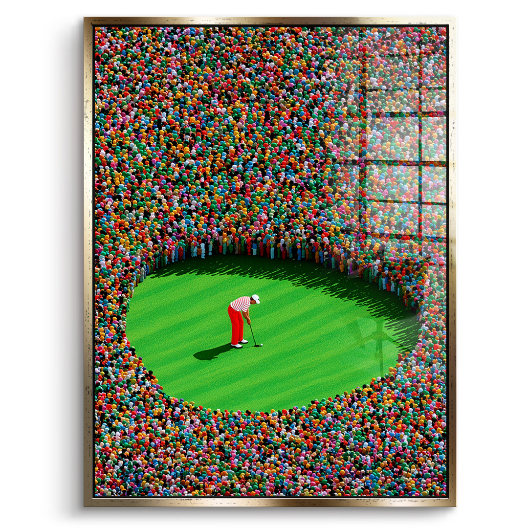 DOTCOMCANVAS Acrylglasbild The Final Putt im goldenen Premium-Rahmen