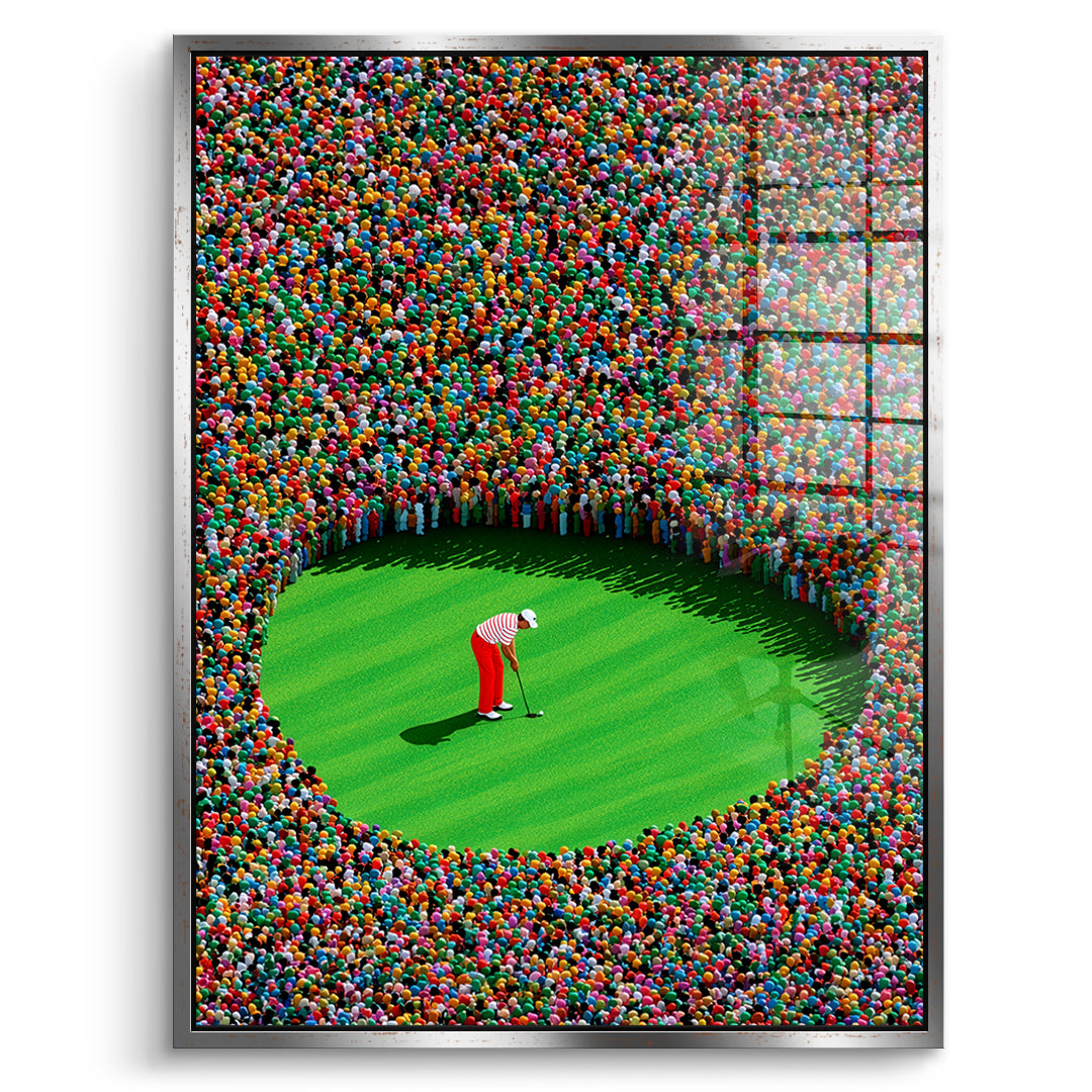 DOTCOMCANVAS Acrylglasbild The Final Putt im silbernen Premium-Rahmen