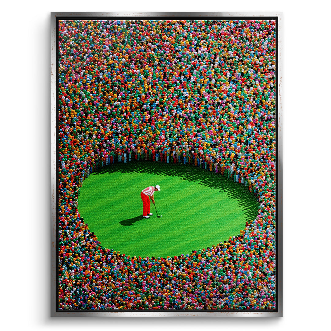 DOTCOMCANVAS Leinwandbild The Final Putt im silbernen Premium-Rahmen