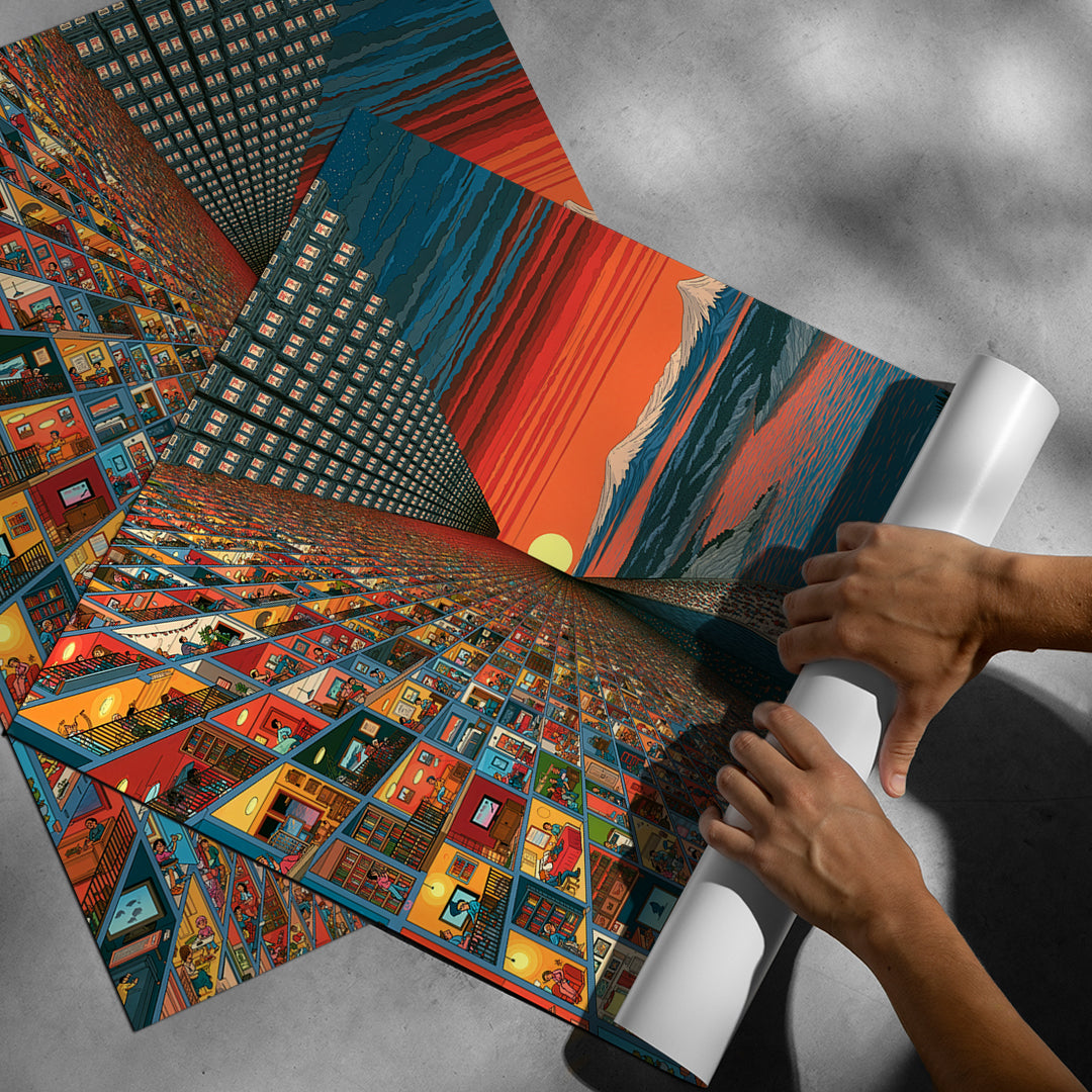 Aufgerolltes Poster City Of Windows