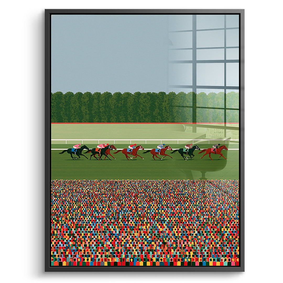 DOTCOMCANVAS Acrylglasbild Race Day im schwarzen Premium-Rahmen
