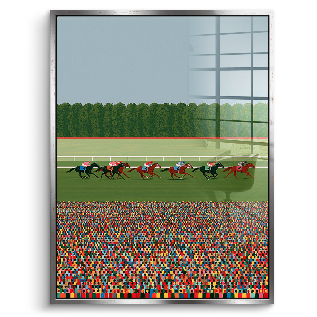 DOTCOMCANVAS Acrylglasbild Race Day im silbernen Premium-Rahmen