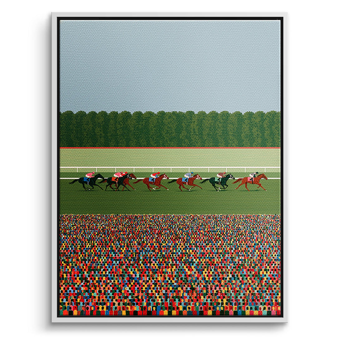DOTCOMCANVAS Leinwandbild Race Day im weißen Premium-Rahmen