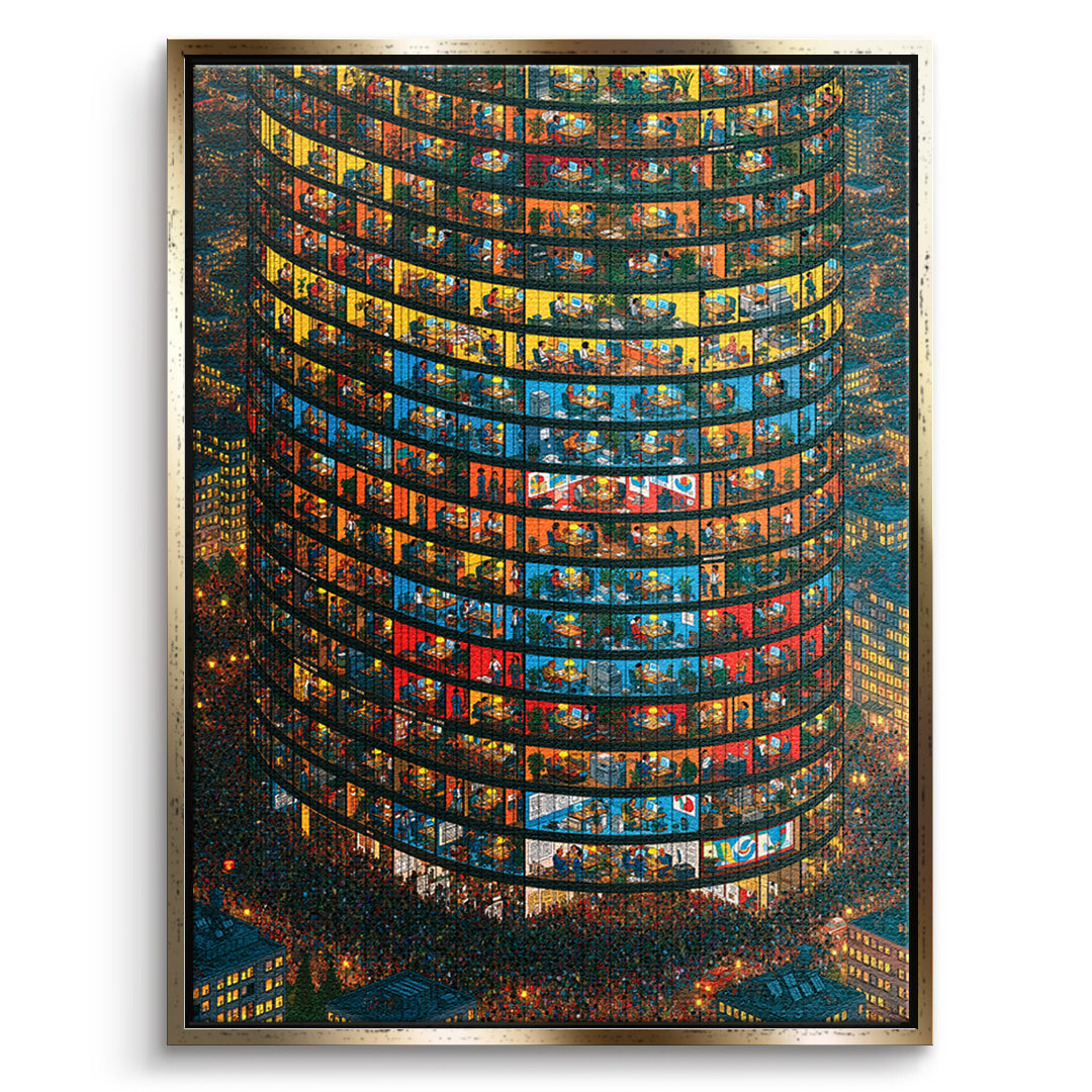 DOTCOMCANVAS Leinwandbild Tower Of Lives im goldenen Premium-Rahmen